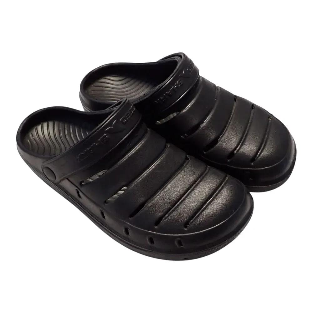 Rugged Shark EVA Black Slip On Clogs Sandals Water Beach Mens 8 Womens 10